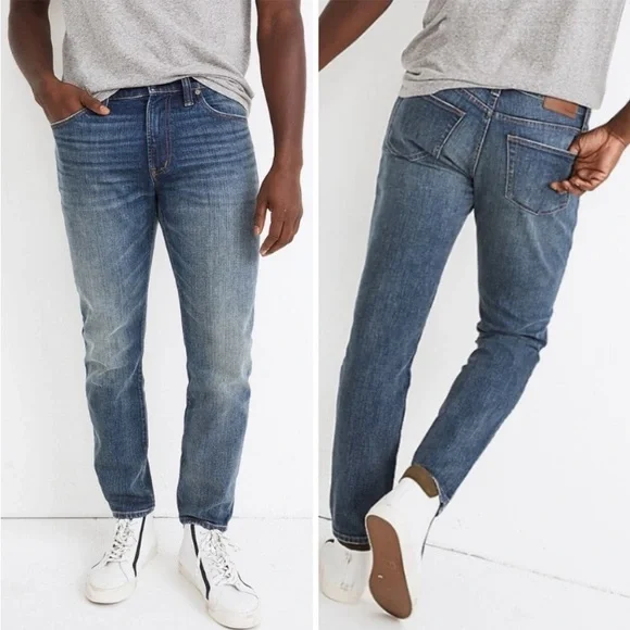 NWT Mens Madewell Athletic Slim Blue Jeans Flex Stretch Denim N1995 SIZE 34 x 34